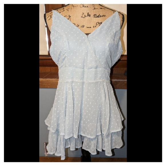 Entro blue & white polka dot small dress - Picture 1 of 3